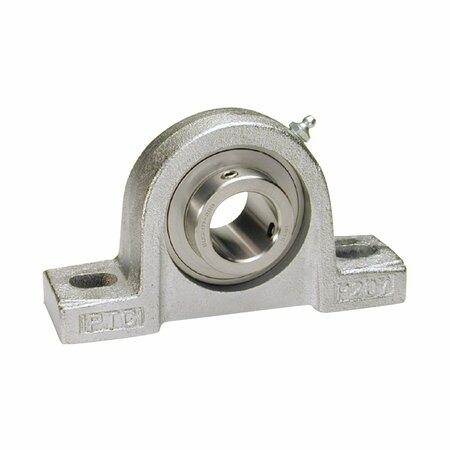 IPTCI Pillow Block Ball Bearing Unit, 1.4375 in Bore, Nickel Plated Hsg, Stainless Insert, Set Screw Lock SUCNPP207-23